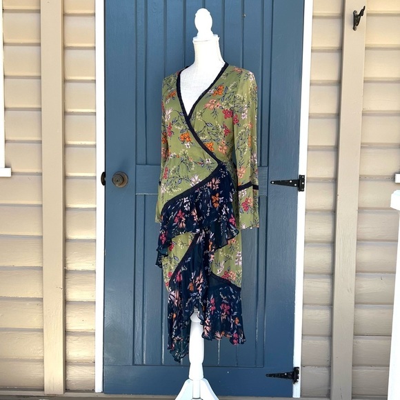 Anthropologie Williston Wrap Dress Asymmetrical Ruffled Women Size Small - Picture 2 of 10